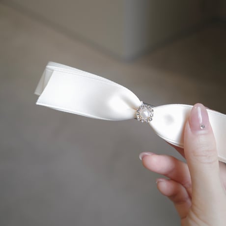 【3/30再入荷】point bijou ribbon barrette
