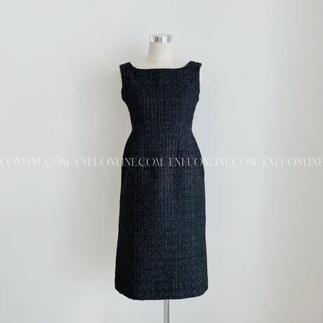 MADE TWEED DRESS / black