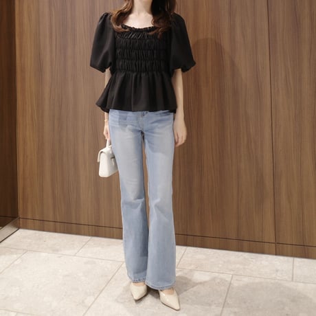 【6/4~再受注予約】gathering puff blouse(white)