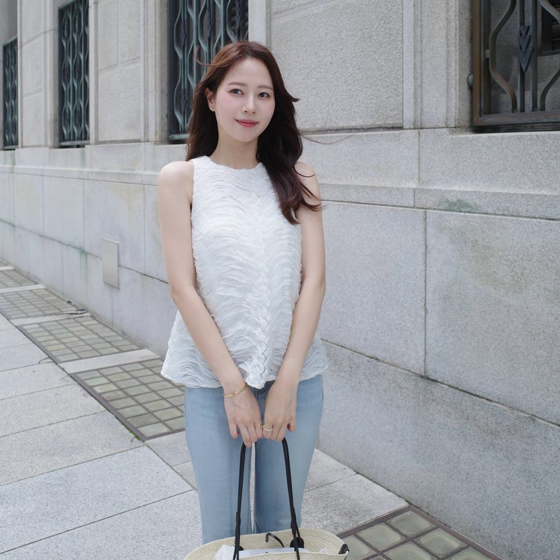 metallic wave blouse | ENEU
