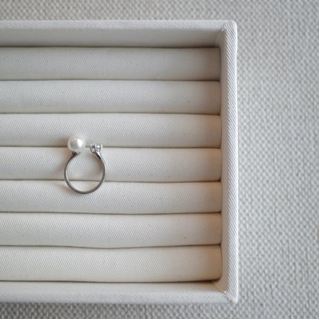 【10/8~再受注予約】pearl×cubic ring