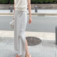 side slit satin skirt