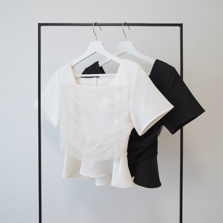 front tulle peplum half blouse