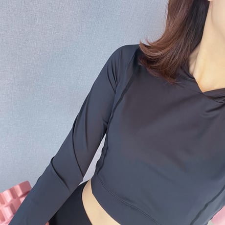 hood cropped cutsew (pilates wear)