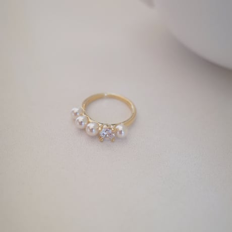 【10/8~再受注予約】line pearl ring