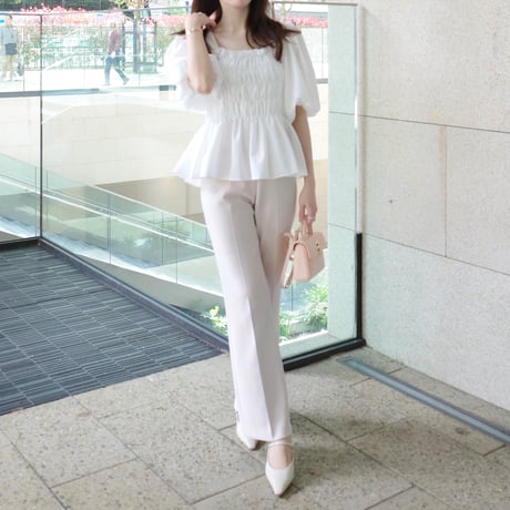 【6/4~再受注予約】gathering puff blouse(white)