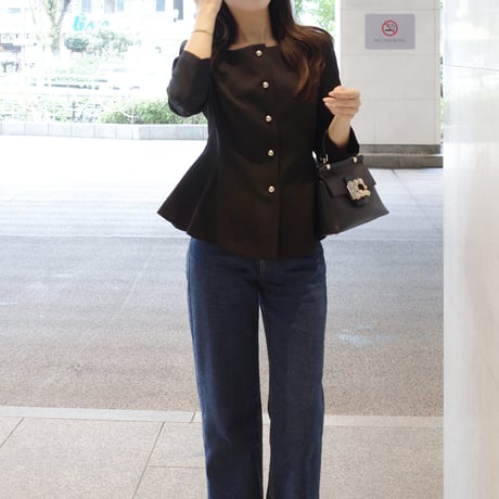 【10/15~再受注予約】boatneck peplum jacket