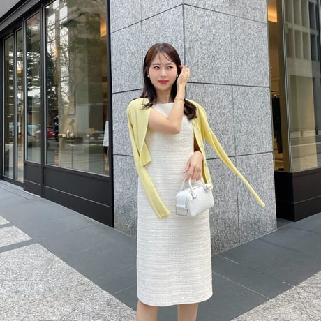 MADE TWEED DRESS / ivory