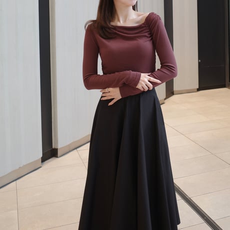 oneshoulder shirring cutsew