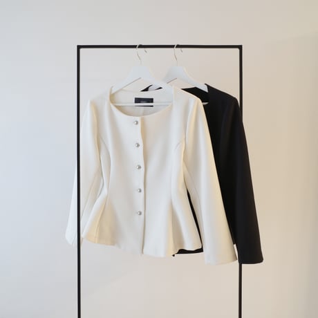 【10/15~再受注予約】boatneck peplum jacket
