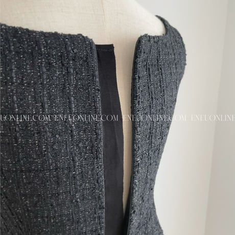 MADE TWEED DRESS / black