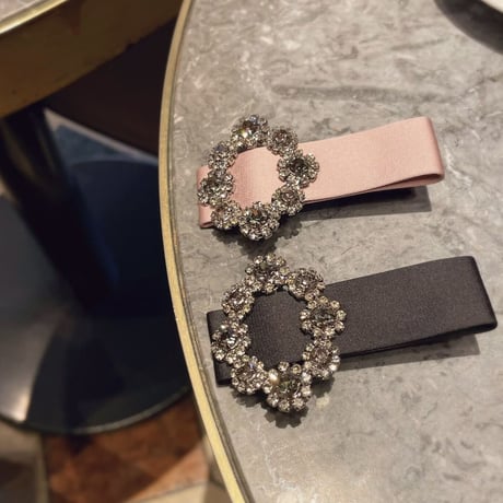 flower bijou satin hair clip