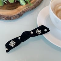 velvet ribbon bijou hair clip