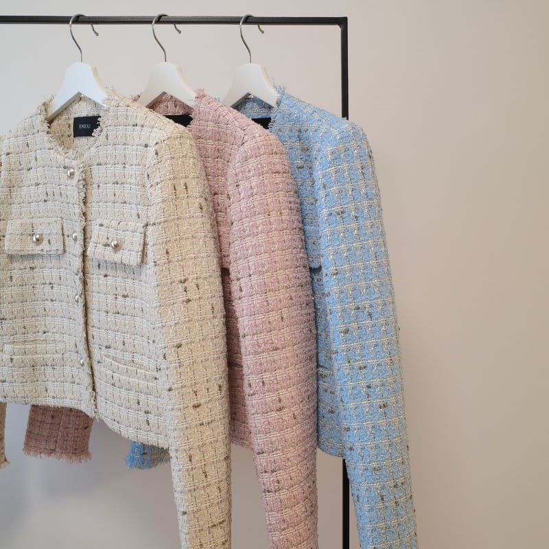 新品未使用　enue mix tweed jacket 新品未使用 enue mix tweed jacket