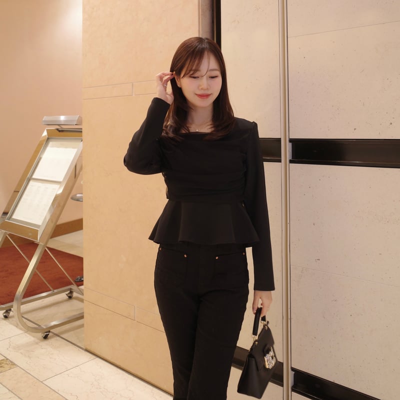 3/5~再受注予約】front tulle peplum blouse | ENEU