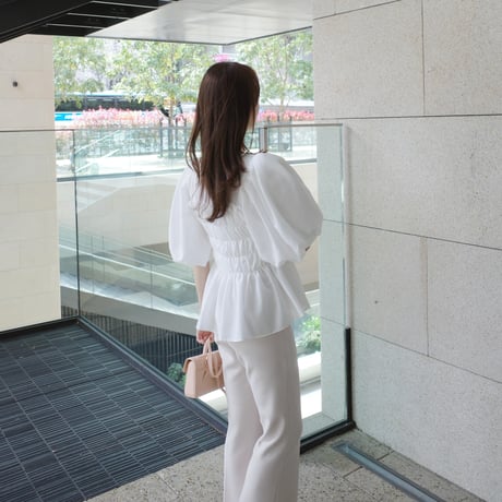 【6/4~再受注予約】gathering puff blouse(white)