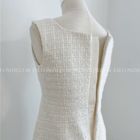 MADE TWEED DRESS / ivory