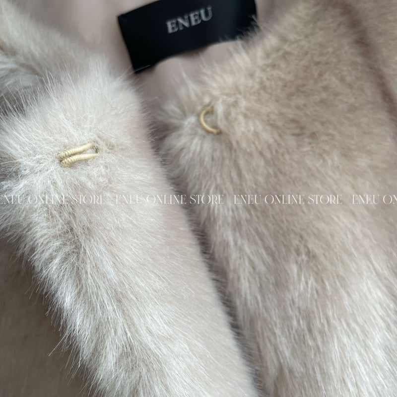 追加再受注】back gather fake fur coat | ENEU