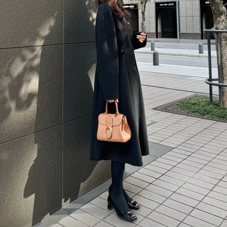 cashmere wool flare long coat
