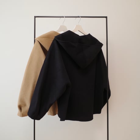 wool hood short coat