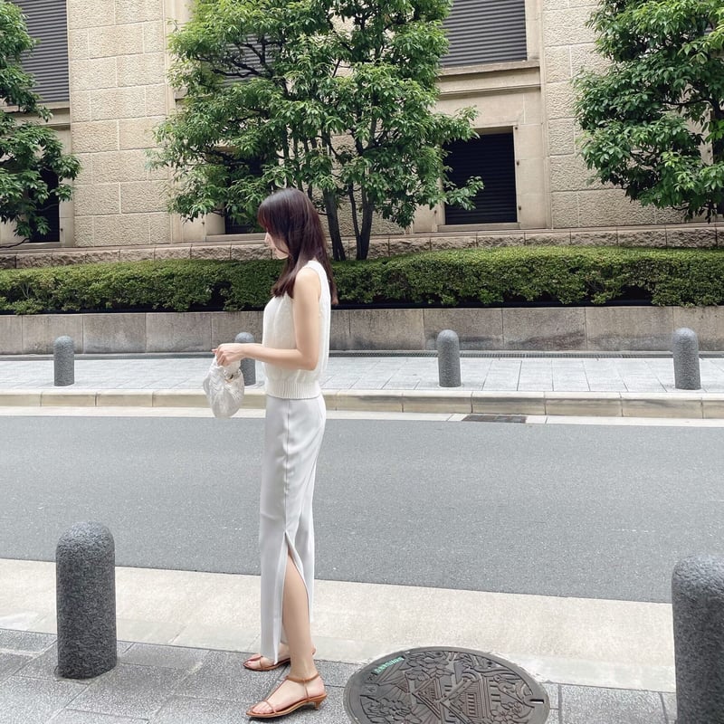 EM610【イッセイミヤケ】日本製 フレアスカート パープル サイドスリット PLEATS PLEASE スカート パープル イッセイミヤケ