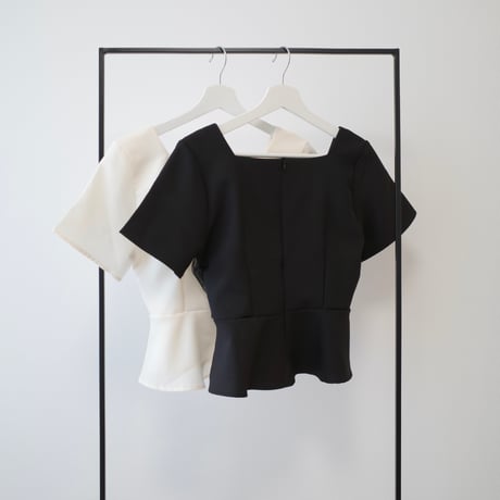 front tulle peplum half blouse