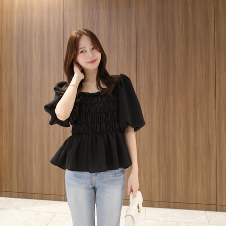 【6/4~再受注予約】gathering puff blouse(white)