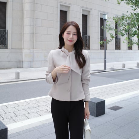 【9/17~再受注予約】bowtie peplum button jacket