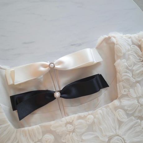 【3/30再入荷】point bijou ribbon barrette
