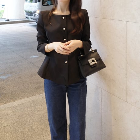 【10/15~再受注予約】boatneck peplum jacket