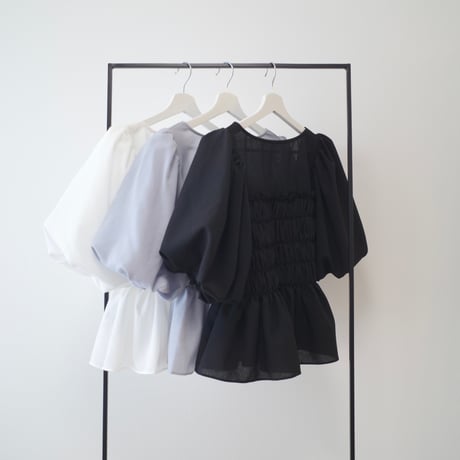 【6/4~再受注予約】gathering puff blouse(white)