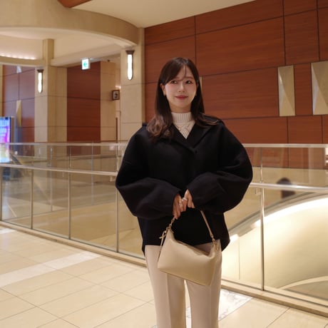 wool hood short coat
