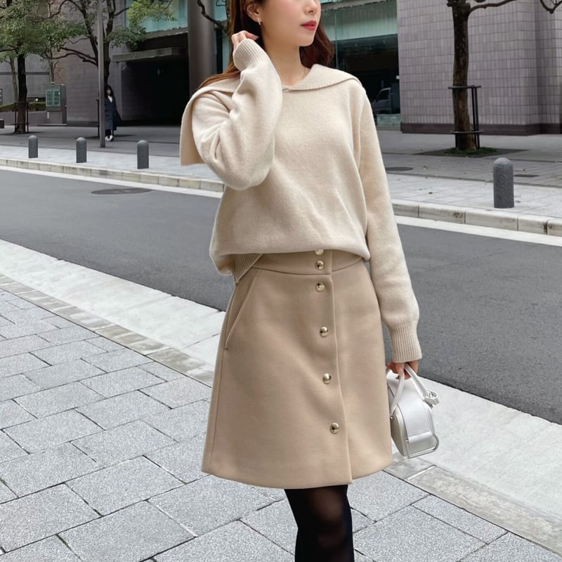 ナナナモエ　shell button layered color knit CD ナナナモエ shell button layered color knit CD - メルカリ