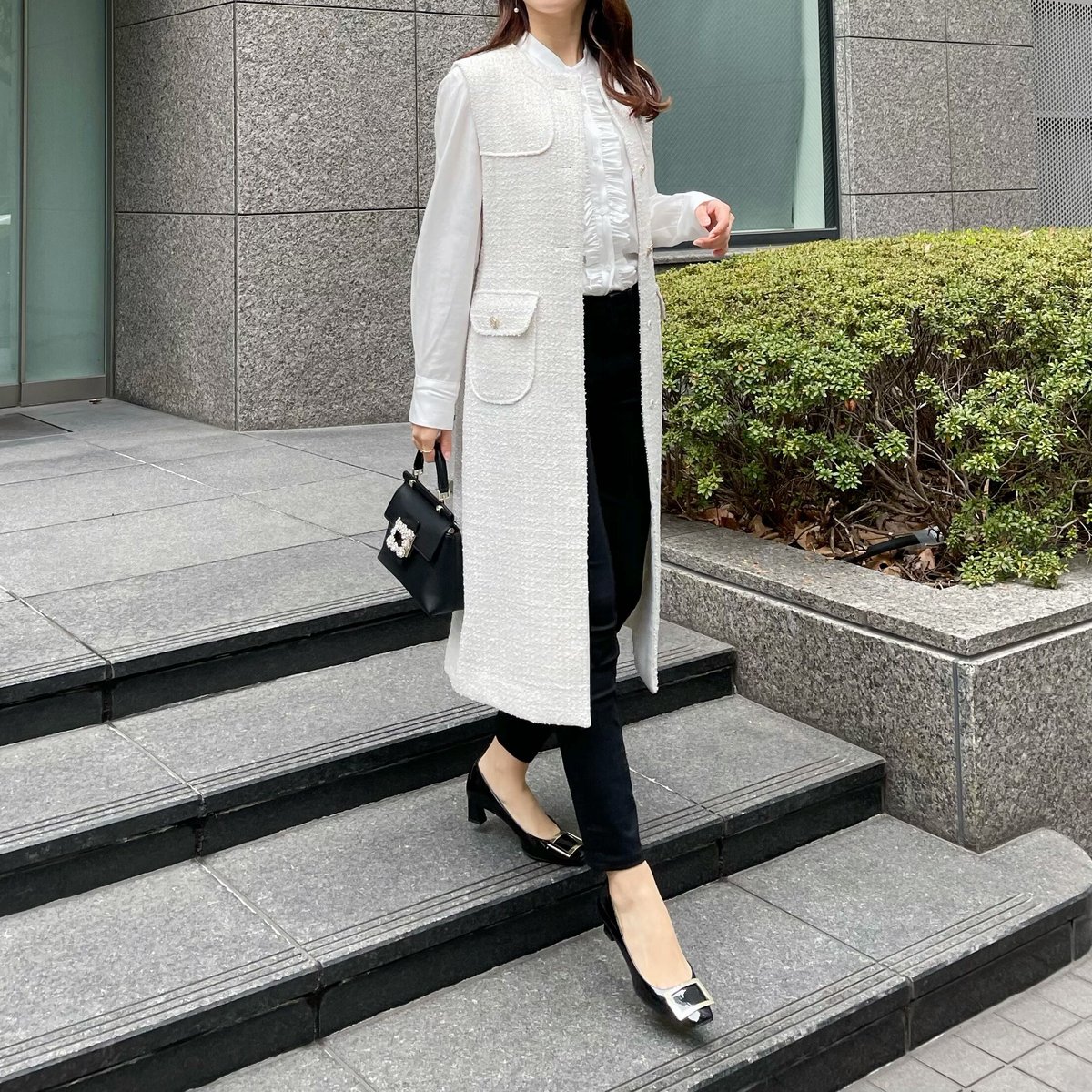 tweed long gilet | ENEU 