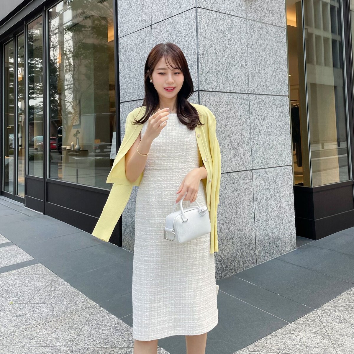 MADE TWEED DRESS / ivory | ENEU MADE TWEED DRESS / ivory | ENEU