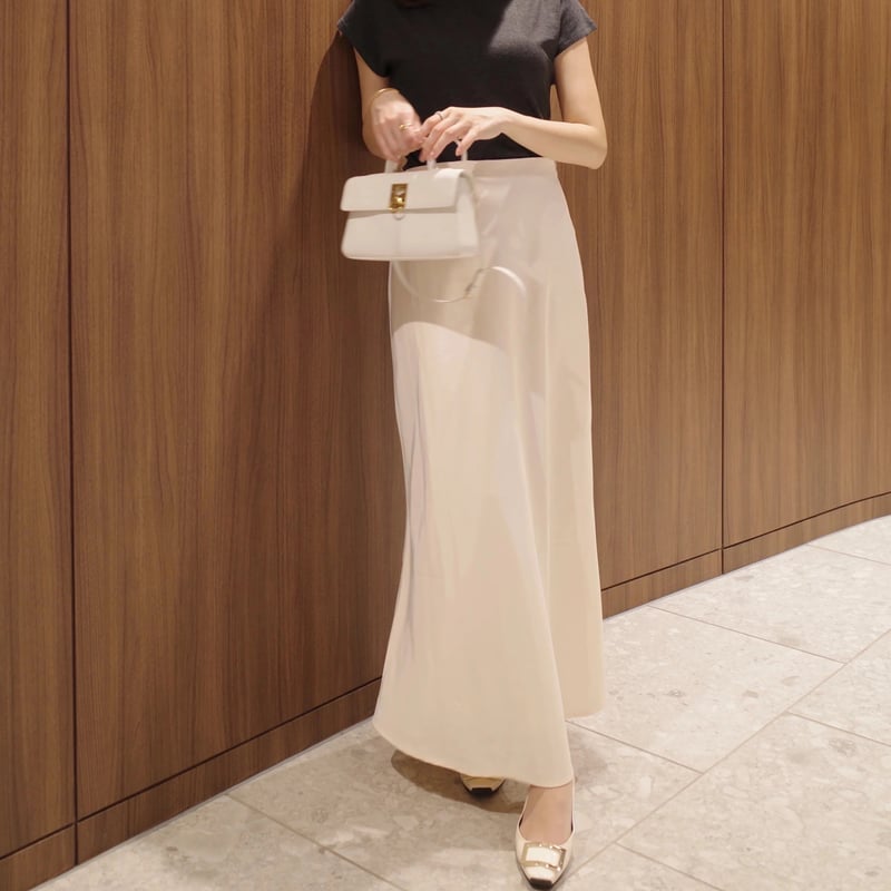 satin long skirt | ENEU
