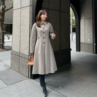cashmere wool flare long coat