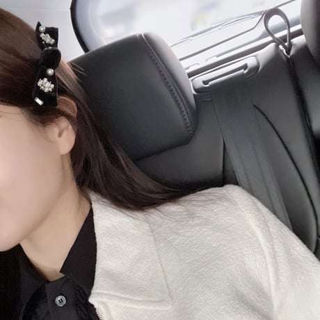 velvet ribbon bijou hair clip