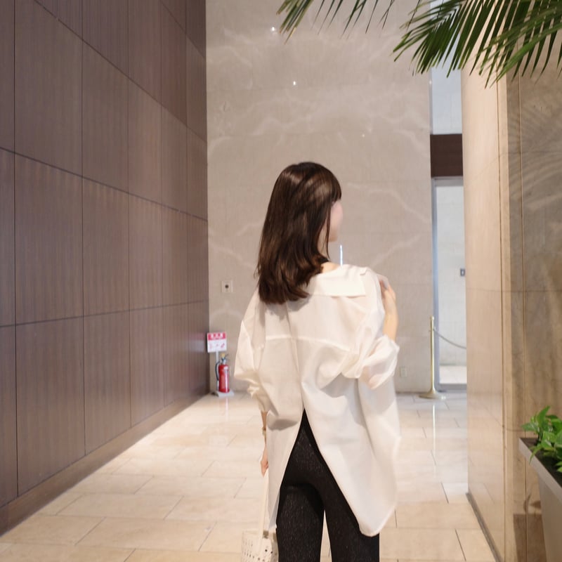 シャツ IONSEOUL Side Slit Overfit Shirt JE289 7.28再入荷】back slit sheer shirt | ENEU