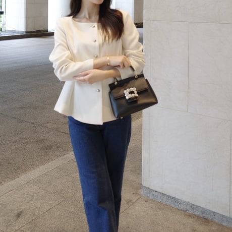 【10/15~再受注予約】boatneck peplum jacket