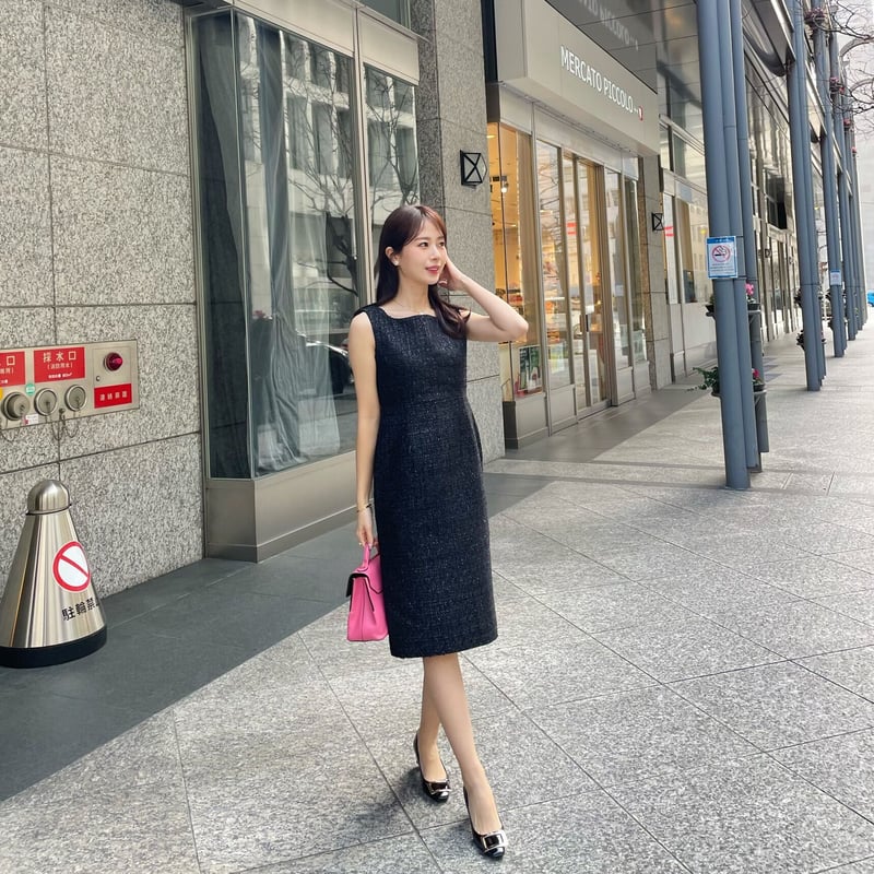 MADE TWEED DRESS / black | ENEU