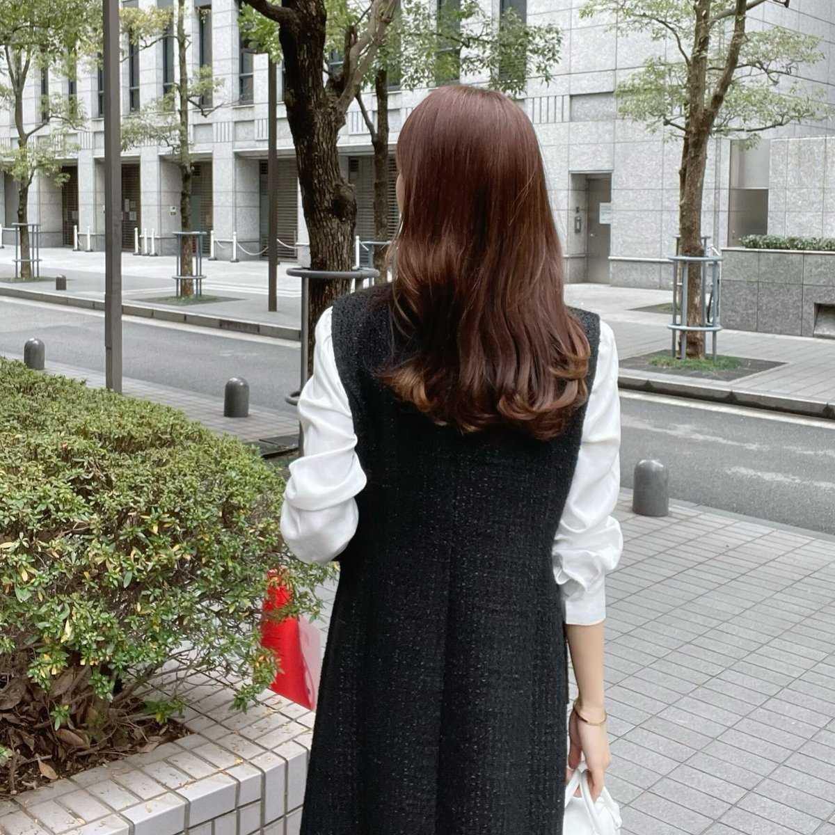 tweed long gilet | ENEU 