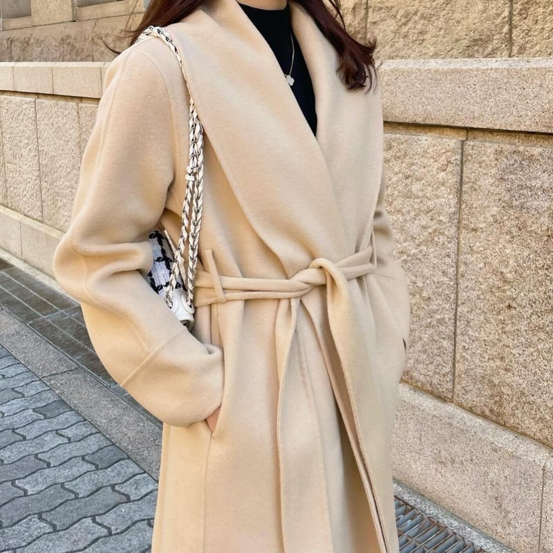 Handmade shawl collar wool coat | ENEU