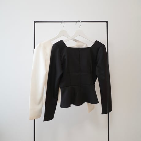 【9/17~再受注予約】front tulle peplum blouse