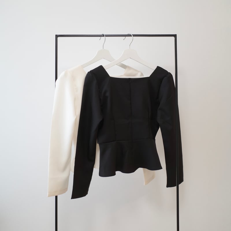 3/5~再受注予約】front tulle peplum blouse | ENEU