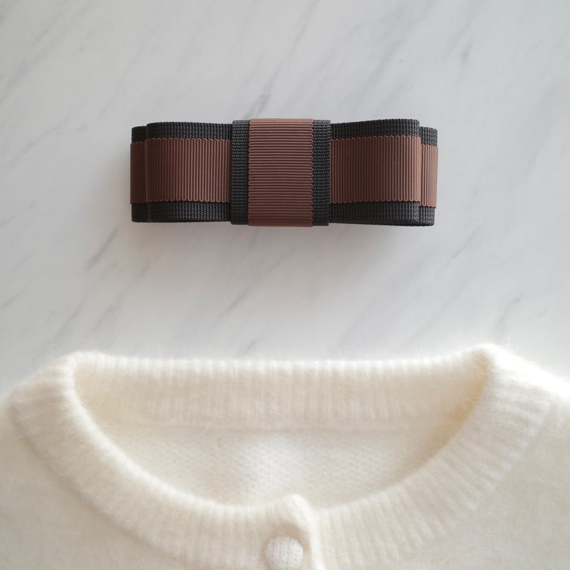 12/25(木)21:00再入荷】bicolor ribbon barrette | ENEU