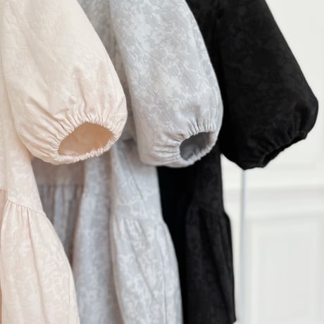 MADE’ jacquard peplum blouse / pink beige