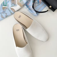 white leather mule