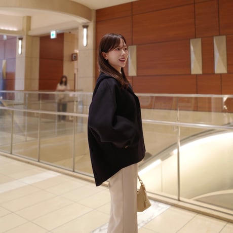 wool hood short coat