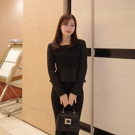 【9/17~再受注予約】front tulle peplum blouse